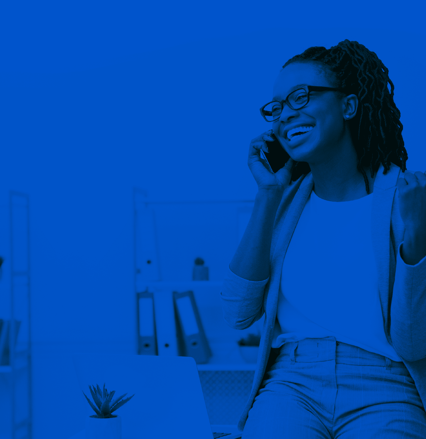 New Job Opportunity  Excited African Woman Talking On Phone, Celebrating Success In Office